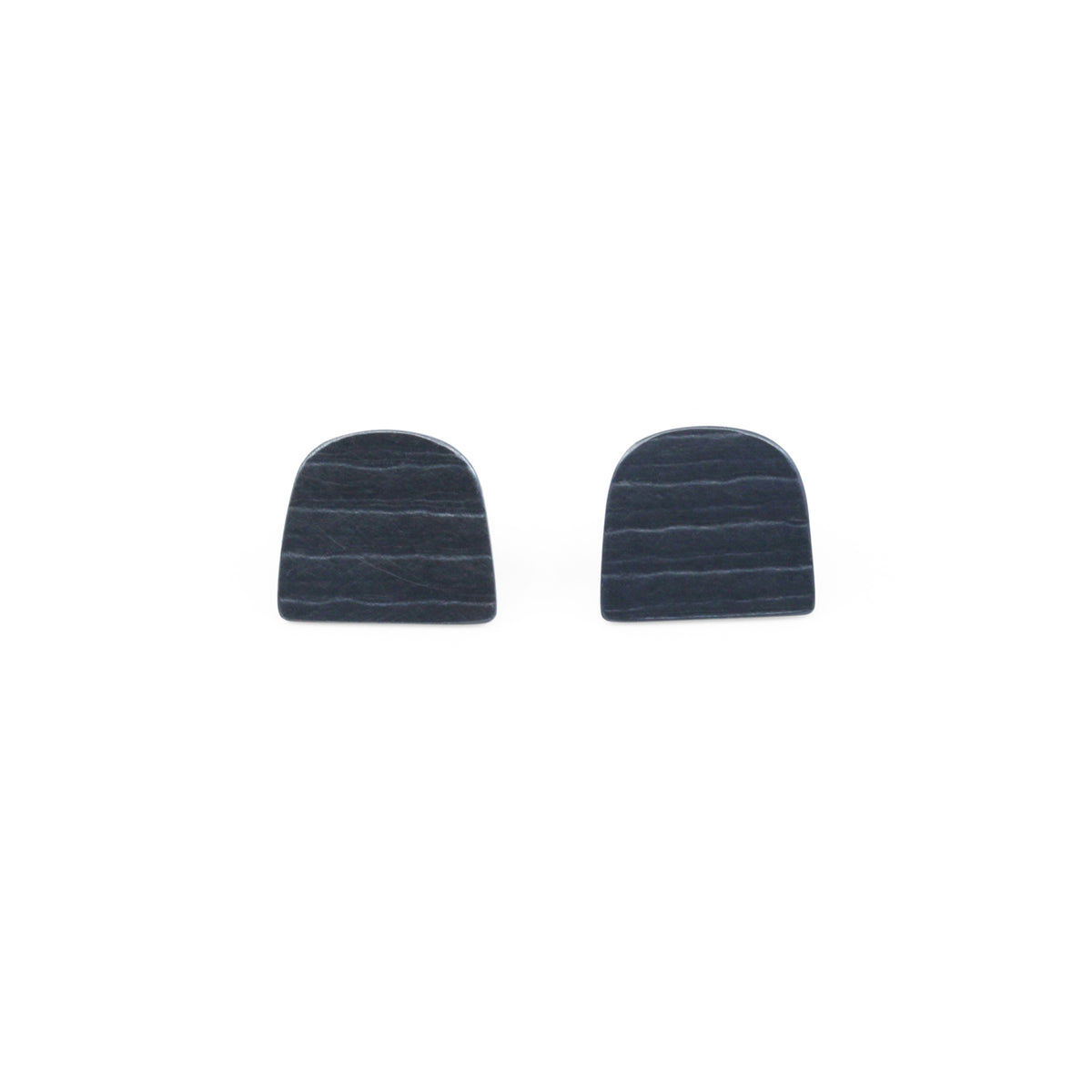Arch stripe earrings - oxidised silver