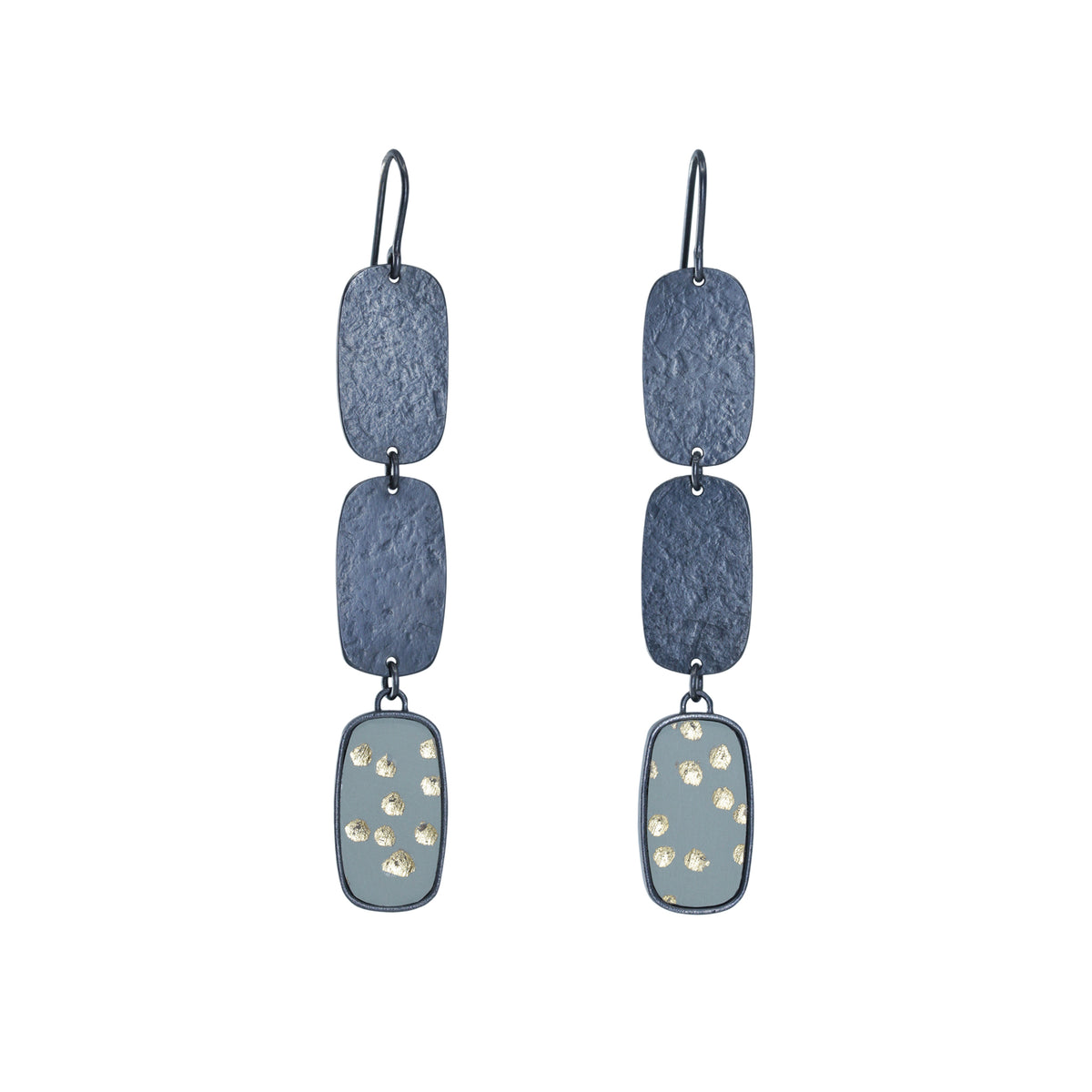 Triple oblong earrings