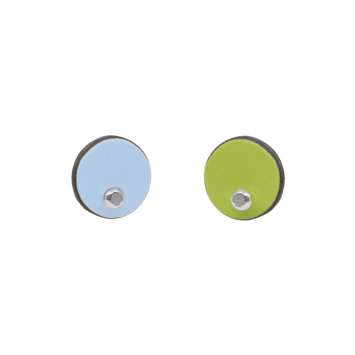 Tiny circle earrings - reversible