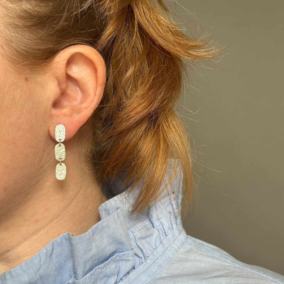 Oblong earrings - three