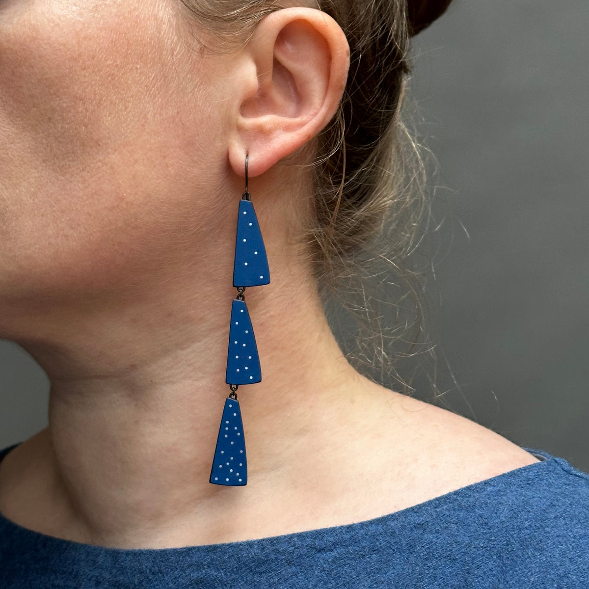 Colourful triple flight earrings