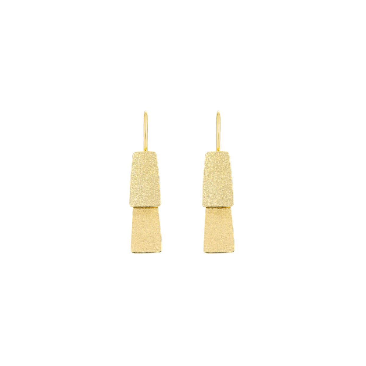 Two tier drop earrings - gold