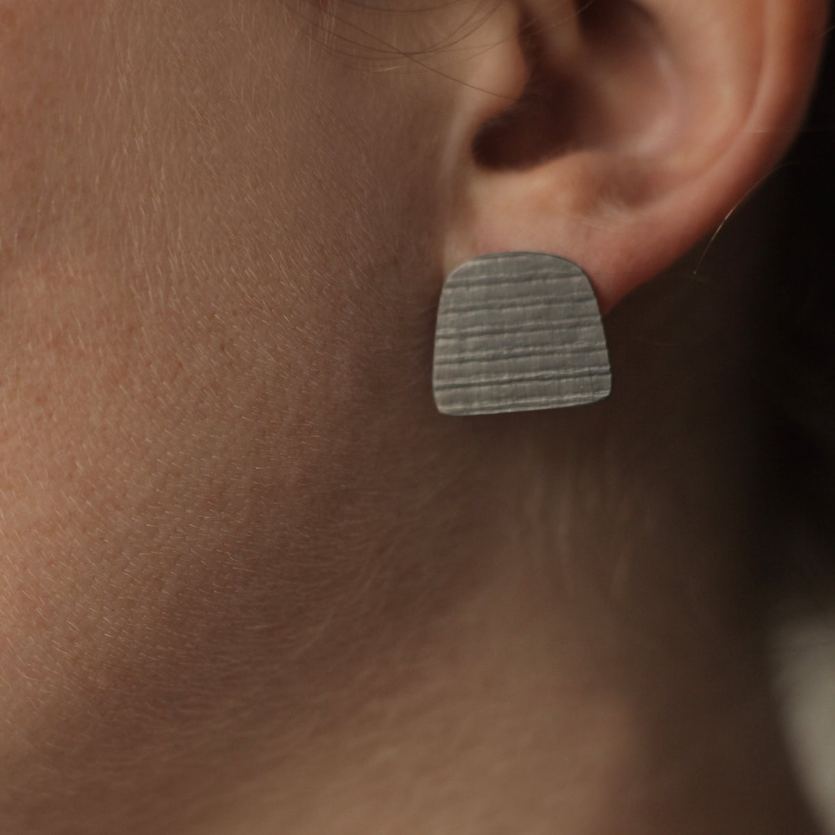Abstract square earrings - silver