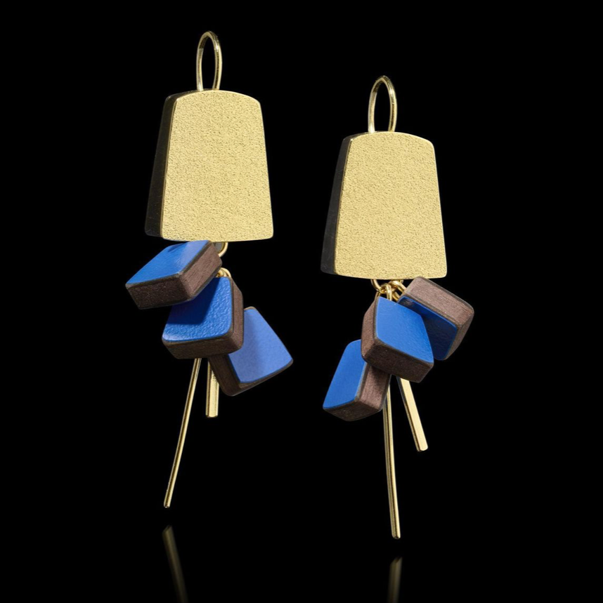 Bell cluster earrings - gold