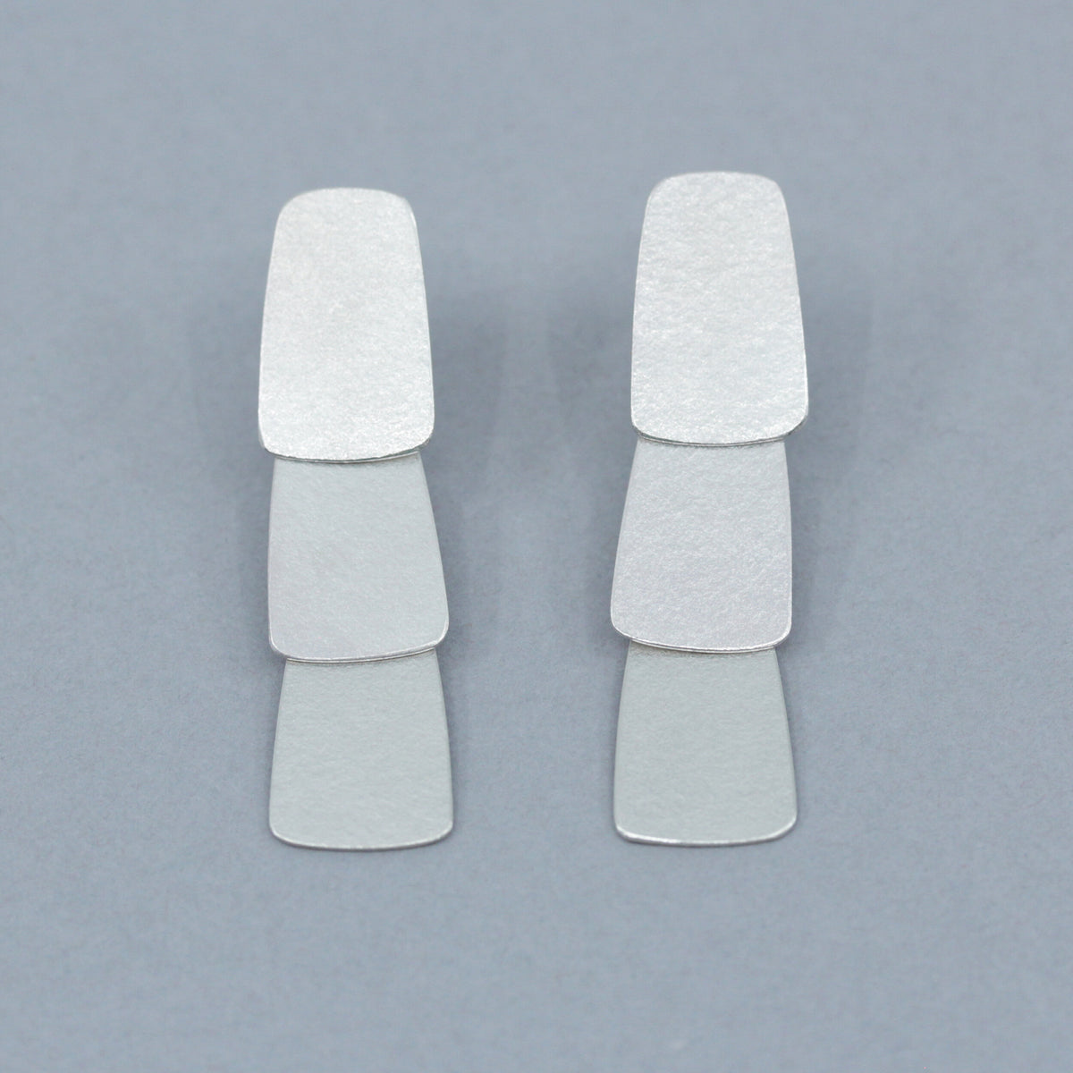 Three tier earrings - silver