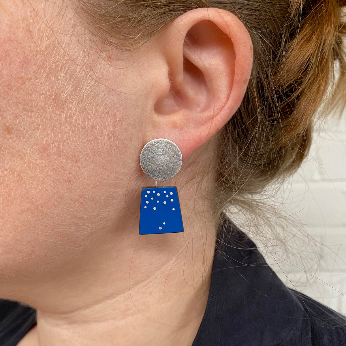 Tapered drop earrings - cobalt blue